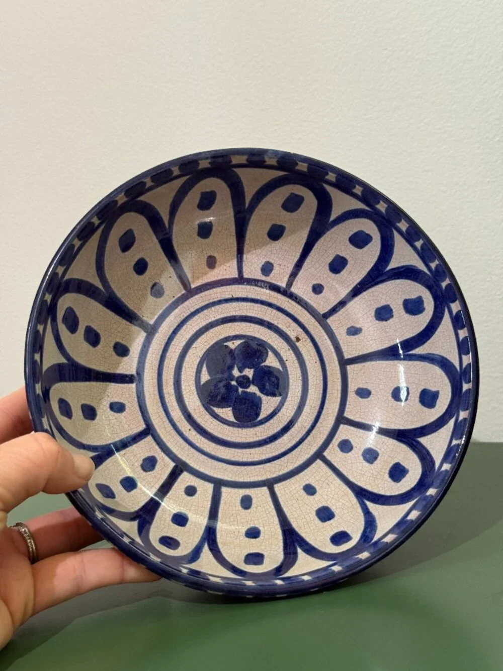 Vintage Cerasarda ceramic bowl, floral design - Hand made, hand painted